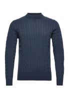 Slhryan Structure Crew Neck Tops Knitwear Round Necks Blue Selected Ho...