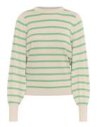 Kamala Stripe Knit Pullover Tops Knitwear Jumpers Green Kaffe