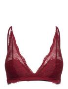 Lght Lined Triangle Lingerie Bras & Tops Soft Bras Bralette Burgundy C...