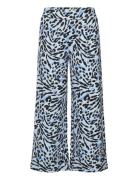 Ihkate Print Pa15 Bottoms Trousers Wide Leg Blue ICHI