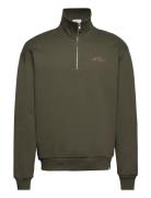 Crew Half-Zip Sweatshirt Tops Sweat-shirts & Hoodies Sweat-shirts Khak...