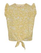 Pkmaya Sl Tie Top Tops Blouses & Tunics Yellow Little Pieces