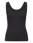 Slim Ribbed Tank Top Tops T-shirts & Tops Sleeveless Black GANT