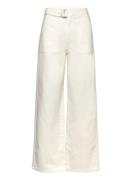 2Nd Fayette Tt - Denim Feel Bottoms Trousers Wide Leg White 2NDDAY