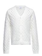 Cardigan Patternknit V Neck Tops Knitwear Cardigans Cream Lindex