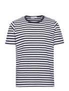 Adrian Stripe T-Shirt Designers T-shirts Short-sleeved Navy Les Deux