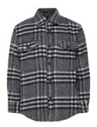 D1. Houndstooth Overshirt Tops Overshirts Black GANT