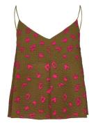 Bumpy Flower Sontra Top Tops T-shirts & Tops Sleeveless Khaki Green Ma...