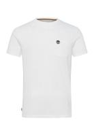 Chest Pocket Short Sleeve Tee Tops T-shirts Short-sleeved White Timber...