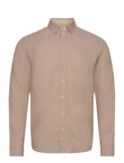 Mmgtheo Linen Shirt Tops Shirts Casual Beige Mos Mosh Gallery