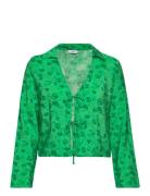 Envictoria Ls Top Aop 6891 Tops Blouses Long-sleeved Green Envii