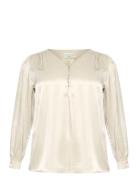 Kclaurie Blouse Tops Blouses Long-sleeved Beige Kaffe Curve