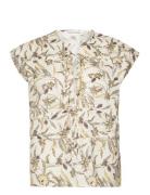 Top Tops Blouses Short-sleeved Beige Sofie Schnoor