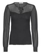 Silk T-Shirt Tops T-shirts & Tops Long-sleeved Black Rosemunde