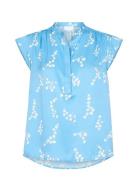 Lr-Bernice Tops Blouses Short-sleeved Blue Levete Room