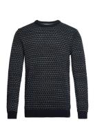 Men`s Pullover Tops Knitwear Round Necks Navy Garcia