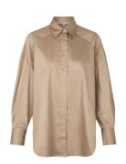 Milas Shirt Tops Shirts Long-sleeved Beige Second Female