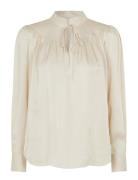 Vee Blouse Tops Blouses Long-sleeved Cream Second Female