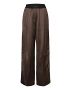 Ciara, 1845 Heavy Satin Bottoms Trousers Wide Leg Brown STINE GOYA