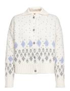 Rylee, 1861 Fluffy Jacquard Tops Knitwear Cardigans White STINE GOYA