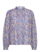 Blouse Claire With Print Tops Blouses Long-sleeved Blue Lindex