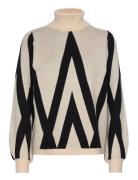 Objray L/S Knit Rollneck Pullover Noos Tops Knitwear Turtleneck Cream ...