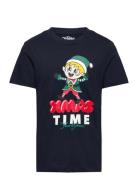 Jorxmas Tee Ss Crew Neck Jnr Tops T-shirts Short-sleeved Navy Jack & J...