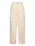 Charlotte Palma Pants Bottoms Trousers Cargo Pants Cream Mads Nørgaard