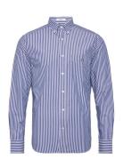 Reg Poplin Stripe Shirt Tops Shirts Casual Blue GANT