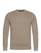 Vintage Garment Dyed Crew Tops Knitwear Round Necks Beige Superdry