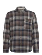 Akleif Brushed Check Tops Shirts Casual Black Anerkjendt