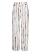 Kydia Stripe Pants Bottoms Trousers Straight Leg White Hosbjerg