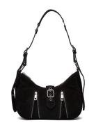 Skye W. Zipper Suede Black Bags Top Handle Bags Black Nunoo