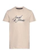 Jjzuri Tee Ss Crew Neck Jnr Tops T-shirts Short-sleeved Beige Jack & J...