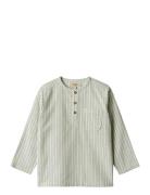 Shirt Bjørk Tops Shirts Long-sleeved Shirts Blue Wheat