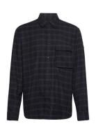 Scale Check Shirt Designers Shirts Casual Navy Belstaff