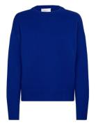 Landi Hilda Wool O-Neck Knit Tops Knitwear Jumpers Blue Hosbjerg