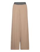 Gem Bottoms Trousers Wide Leg Beige Reiss