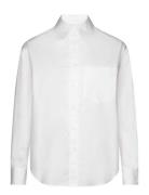 Relaxed Cotton Shirt Tops Shirts Long-sleeved White Calvin Klein