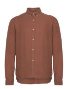 Kristian Dobby Shirt Tops Shirts Casual Brown Les Deux