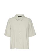 Vmmymilo 2/4 Shirt Wvn Ga Tops Shirts Short-sleeved Cream Vero Moda