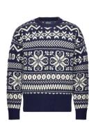 Snowflake Wool-Blend Sweater Tops Knitwear Round Necks Navy Polo Ralph...