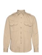 Classic Fit Twill Workshirt Tops Shirts Casual Beige Polo Ralph Lauren