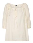 Gathered Blouse Tops Blouses Long-sleeved Cream GANT