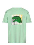 Special Artwork T-Shirt Tops T-shirts Short-sleeved Green Tom Tailor