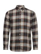 Johan Flannel Check 26 Shirt Tops Shirts Casual Black Kronstadt