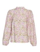 Mschnathalina Ladonna Top Aop Tops Blouses Long-sleeved Pink MSCH Cope...