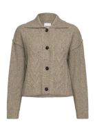 Denzel - Chunky Merino Blend Rd Tops Knitwear Cardigans Brown Day Birg...