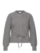 D6Jaelyn Rhinest Cardigan Tops Knitwear Cardigans Grey Dante6