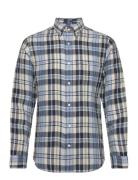 Reg Linen Madras Shirt Tops Shirts Casual Navy GANT